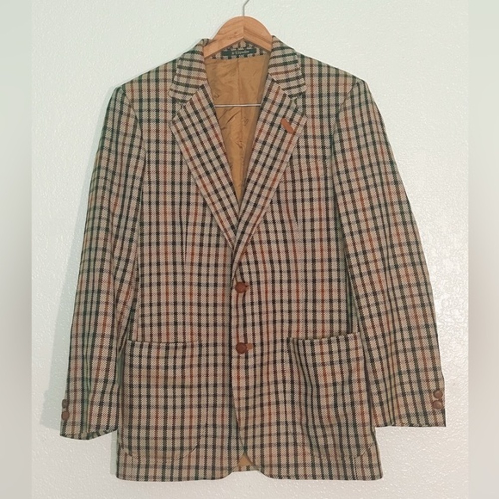 DAKS Industries London Wool Tweed Plaid Coat Jacket Woolmark 38R